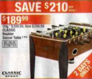 Black Friday Deal Classic Sports Boulder Foosball Table