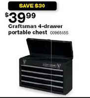 Black Friday Deal Craftsman 4 Drawer Black Wrinkle Portable Chest