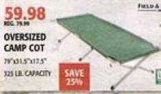 field and stream oversized camp cot