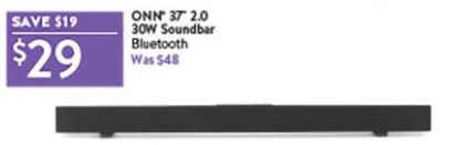 onn 37 2.0 30w soundbar