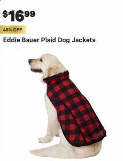 eddie bauer plaid dog jacket