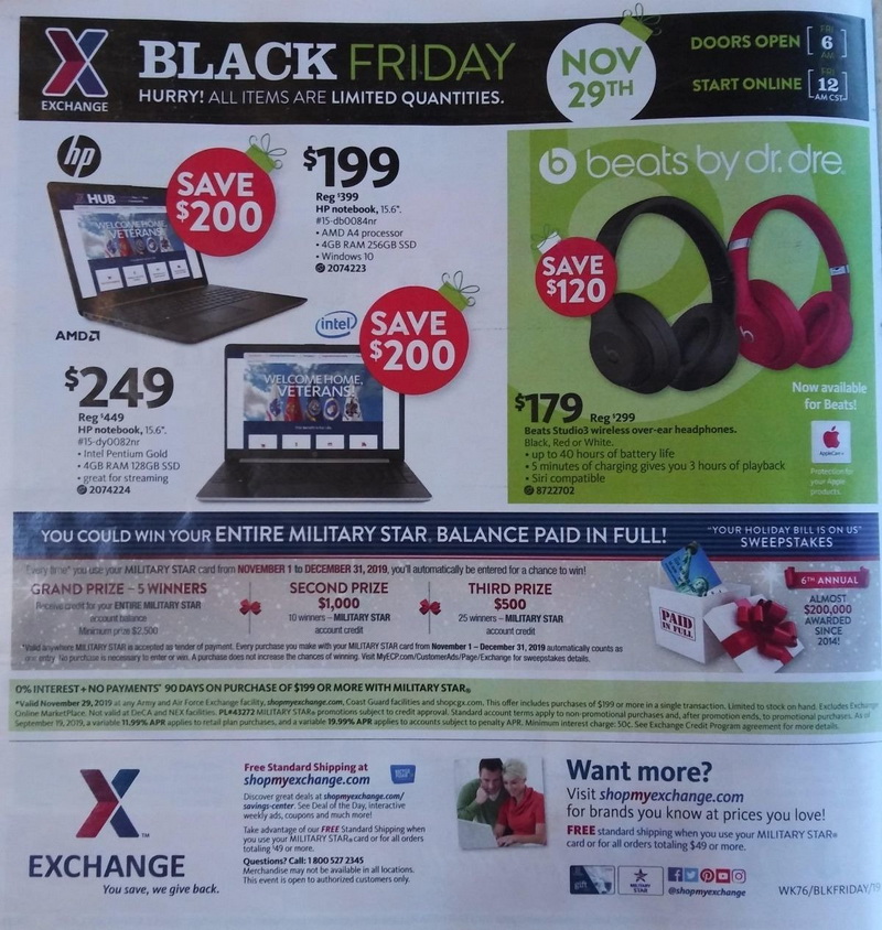 AAFES Black Friday 2019 Ads, AAFES Black Friday Sales 2019